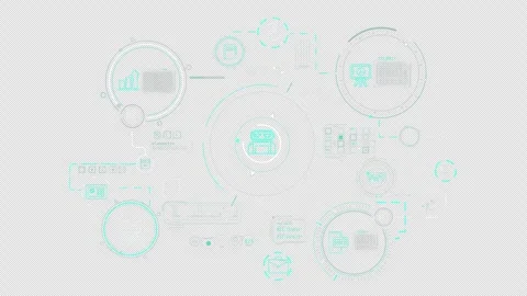 AI data management in infographic schema on alpha channel. Stock Footage 304833550