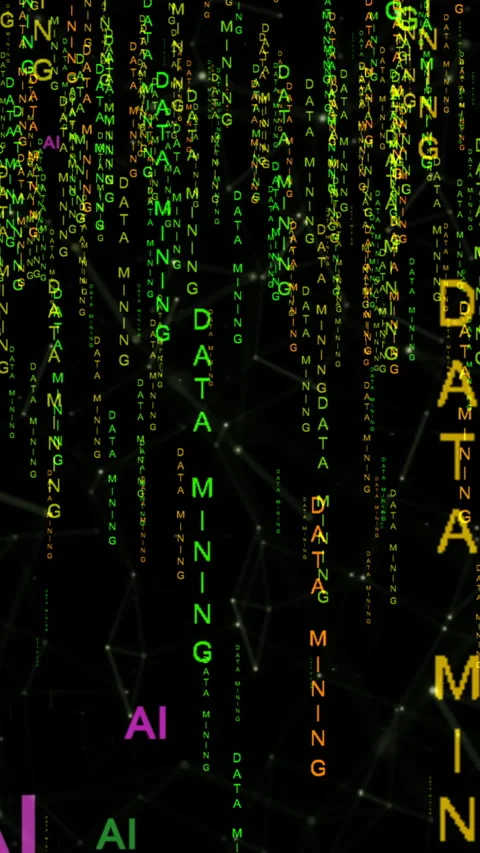 AI  data mining computing code on the web vertical video Stock Footage 313407317