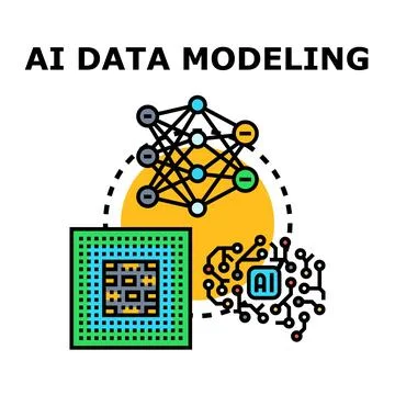 Ai data modeling technology developing algorithms and logic 스톡 일러스트