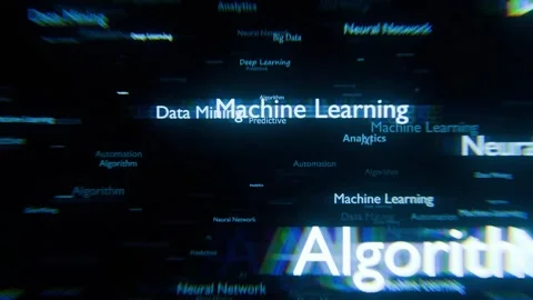 AI &amp; Data Science text animation on futuristic background Stock Footage 315177965
