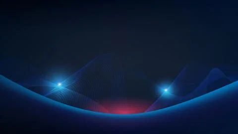 AI Data Stream Abstract Background with Glowing Digital Wave Landscape. Stock Illustration