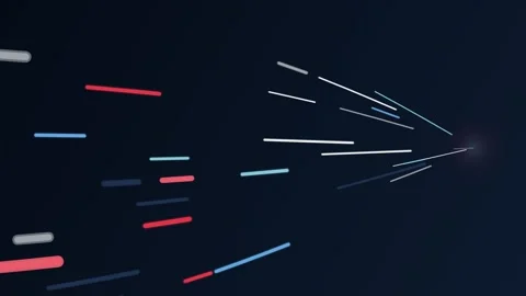 AI Data Stream Red and Blue 3D Aero Vector Lines Motion Graphic Stock Footage 341861336