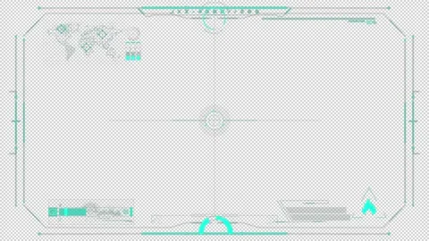 AI Data Visualization HUD Frame Loop with Alpha Channel for Analytics Interf Stock Footage 332968286
