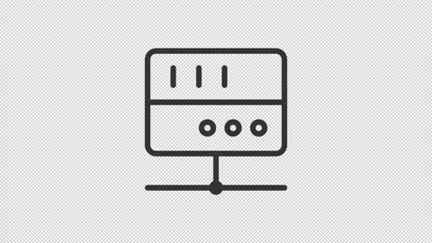 AI database server ui icon line animation Stock Footage 321855825