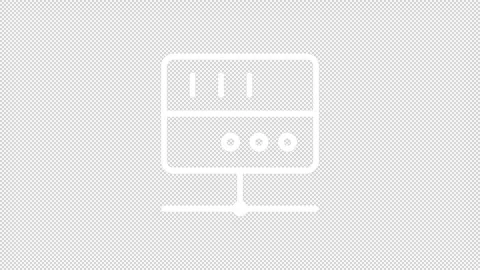 AI database server ui icon white line animation Stock Footage 325399667