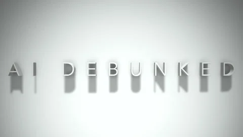 AI Debunked 3D title animation with shadows on a white background Stock Footage 296696350