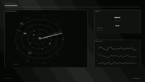 AI Decision Confidence Radar Plot HUD Seamless Loop Stock Footage 342189360