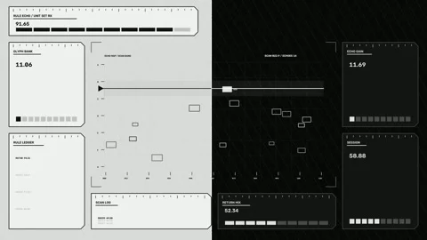 AI Decision Engine Telemetry HUD Seamless Loop Stock Footage 342119390