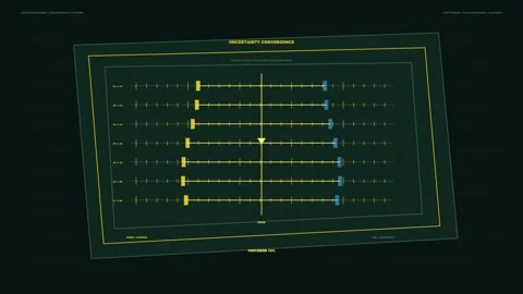 AI Decision Engine Uncertainty HUD Seamless Loop 스톡 동영상 342189598