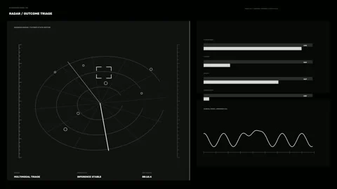 AI Decision-Making Data Visualization Seamless Loop Stock Footage 342178146