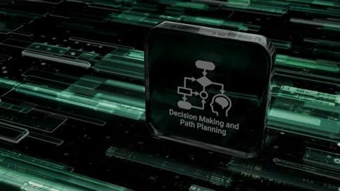 AI Decision Making Path Planning Abstract Digital Network Flowchart Icon St.. 写真素材