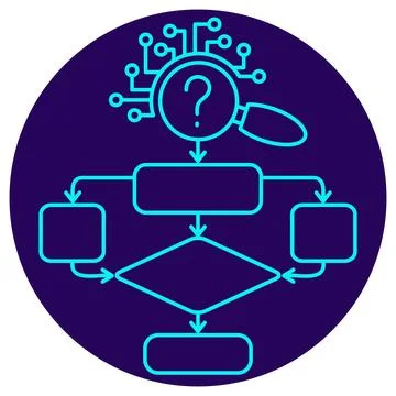 AI decision-making vector icon Stock Illustration