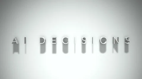 Ai decisions 3D title animation white text on a white background Stock Footage 299702090