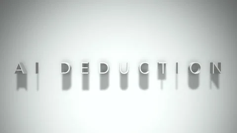 Ai deduction 3D title animation with shadows on a white background Stock Footage 298004428