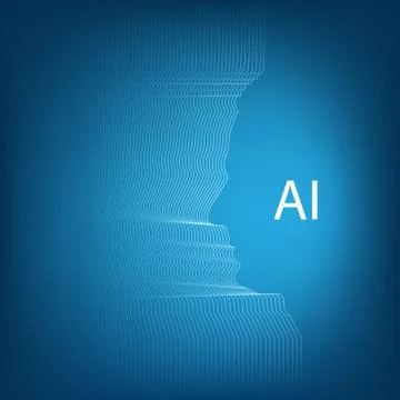  AI, Deep Learning and Future Technology Concept Design Stock Illustration