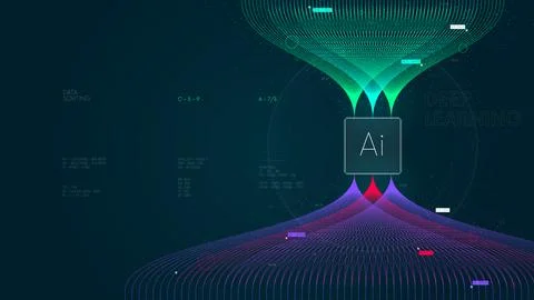 AI deep learning machine learning algorithm technology for artificial intel.. イラスト素材