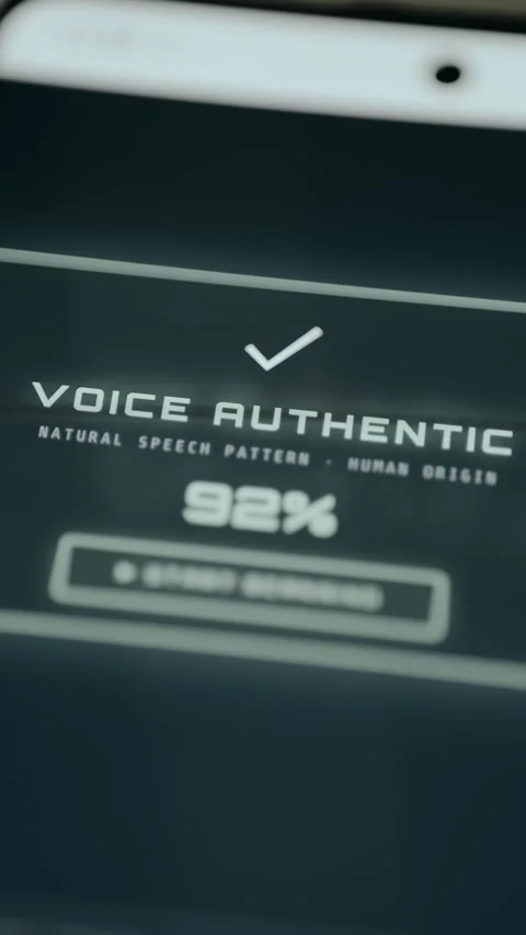 AI deepfake detection tool has identified the voice as authentic of human origin Stock Footage 333375169