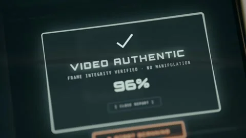 AI deepfake detection tool report indicating that a video is authentic Stock Footage 333374057