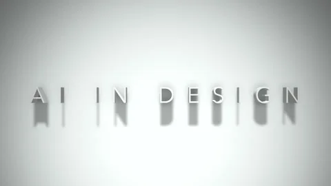 Ai in design 3D title animation white text on a white background Stock Footage 299748296