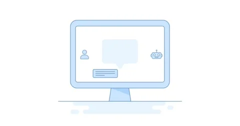 AI desktop chat window, 4k video animated scene. Conversational assistant i.. Stock Footage 337892886