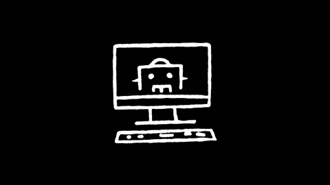 AI Desktop Computer Icon Stock Footage 345595480