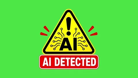 AI Detected Caution Symbol Animation on Green Screen Stock Footage 336853575