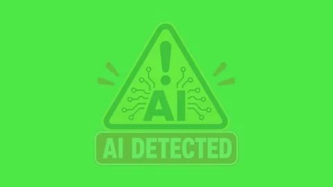 AI Detected Caution Symbol Animation on Green Screen Stock Footage 336853595