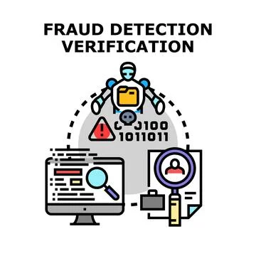 Ai detecting and verifying online fraud and scams Stock Illustration