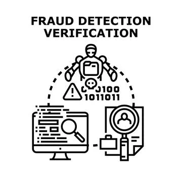 Ai detecting and verifying online fraud and scams Stock Illustration