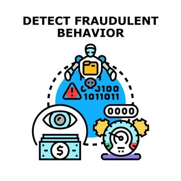 Ai detecting fraudulent activity and financial behavior Stock Illustration