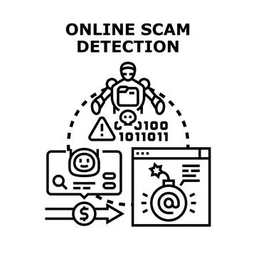 Ai detecting online scam and internet fraud Stock Illustration