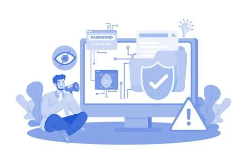 AI detects patterns and anomalies in cybersecurity. Ilustración de archivo
