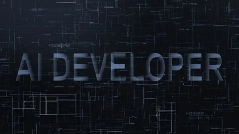 AI developer text technology data line animated Stock Footage 259671436