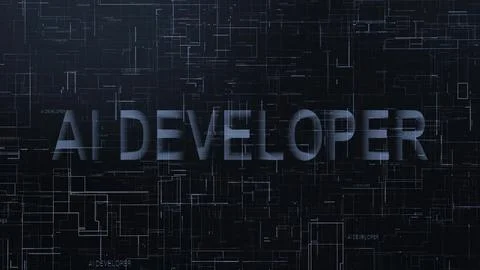 AI developer text technology data line Illustrazione stock