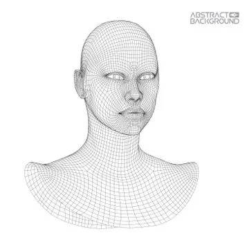 Ai digital brain. Artificial intelligence concept. Human head in robot digital Illustrazione stock