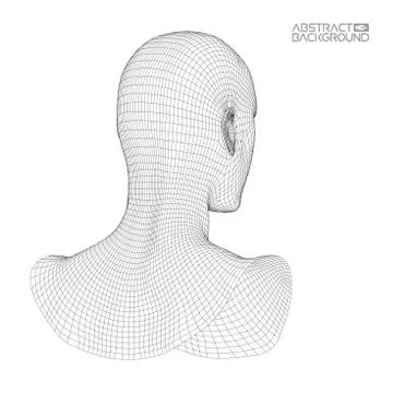 Ai digital brain. Artificial intelligence concept. Human head in robot digital Illustrazione stock