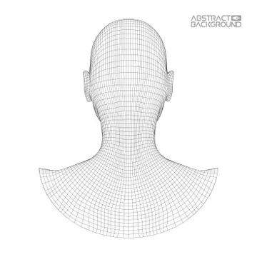 Ai digital brain. Artificial intelligence concept. Human head in robot digital Stock Illustration