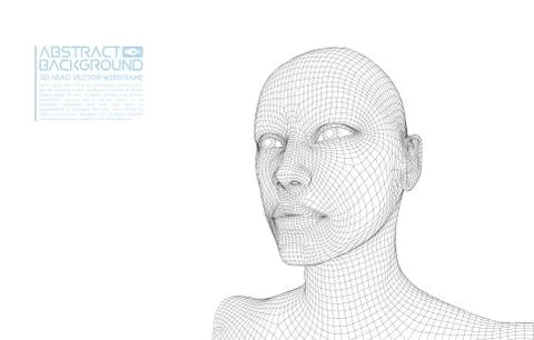 Ai digital brain. Artificial intelligence concept. Human head in robot digital Stock-Illustration