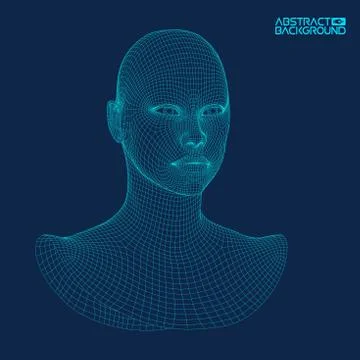 Ai digital brain. Artificial intelligence concept. Human head in robot digital Stock-Illustration