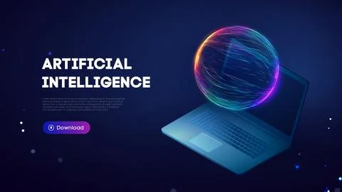 Ai digital brain. Artificial intelligence digital technology background. Stock Illustration