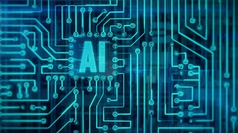 AI Digital Circuit Board Background Stock Footage 211804957