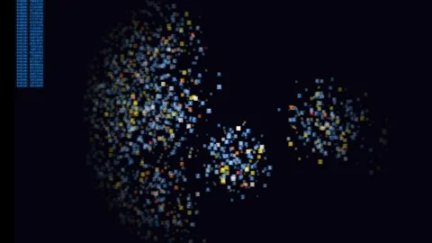 AI Digital Consciousness Particle System - Abstract Data Cluster Visualizati Stock Footage 325485828