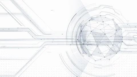 AI digital data network computer technology 3D illustration background 5 11  Stock Footage 125148624
