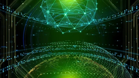 AI digital data network computer technology 3D illustration background 5 21  Stock Footage 125784542