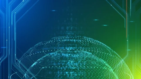 AI digital data network computer technology 3D illustration background 5 27  動画素材 125784935