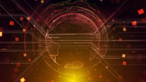 AI digital data network computer technology 3D illustration background 5 06  Stock Footage 126471506