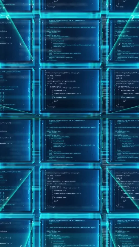 Ai Digital Data Server Cyberspace Technology Background with Programming Code 4k Stock Footage 314483737