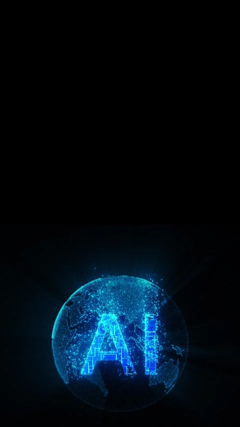 AI Digital Globe Artificial Intelligence Technology Video stock 341378964