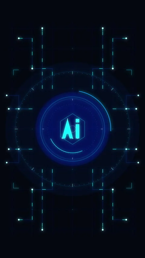 Ai digital interface, network data hud, cyber circle, tech scan, futuristic.. Stock Footage 348324851