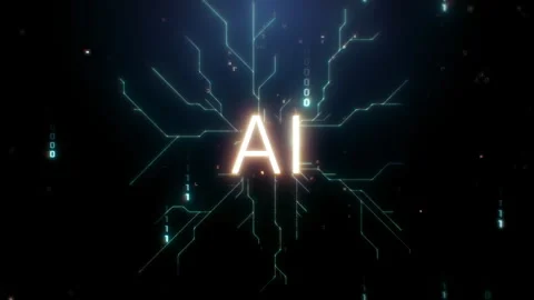 AI Digital Line Matrix Spread Background Stock Footage 303613928